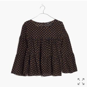 Madewell silk button-back top in “heart flip”